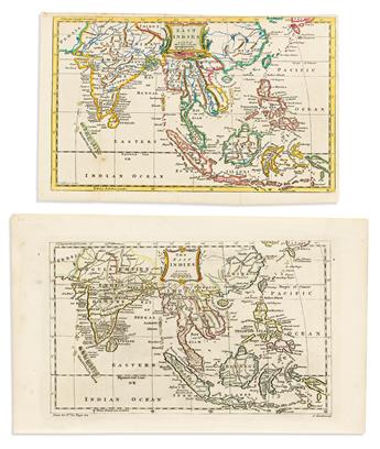 (ASIA.) Group of 6 seventeenth-and-eighteenth-century engraved maps.